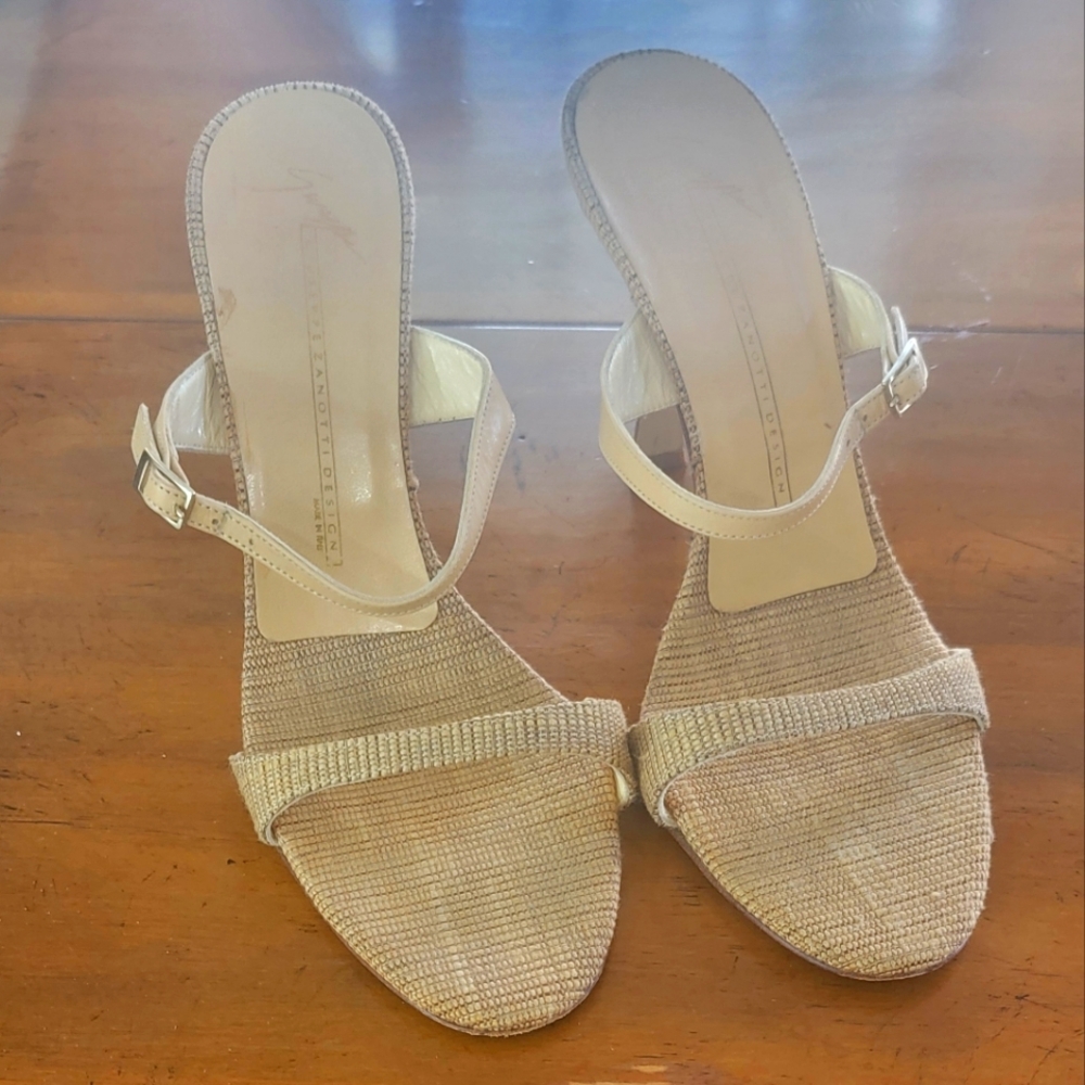 Chic Tan Woven Heeled Sandals